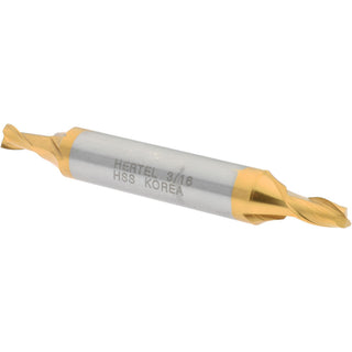 3/16" 2-Flute High Speed Steel Square End Mill, TiN - Hertel E899921318