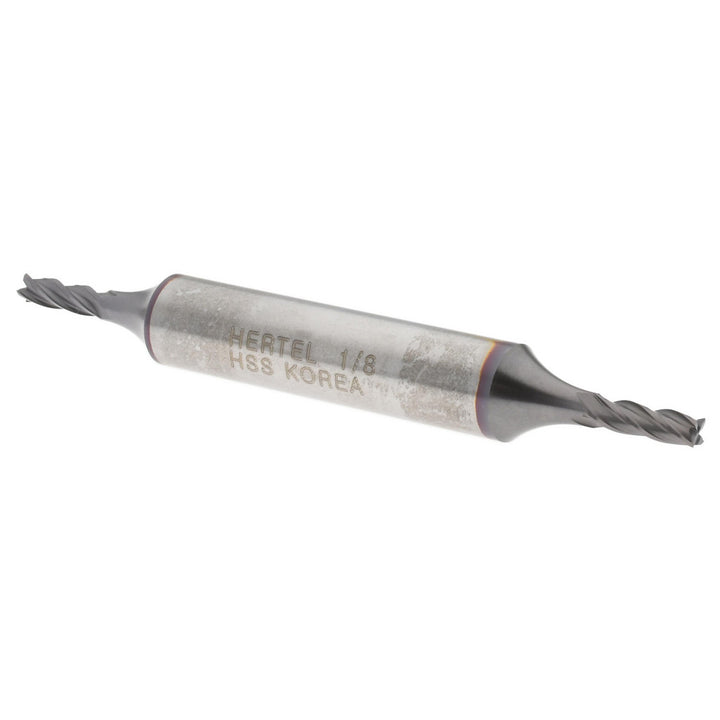 1/8" 4-Flute High Speed Steel Square End Mill, TiCN - Hertel EF053008