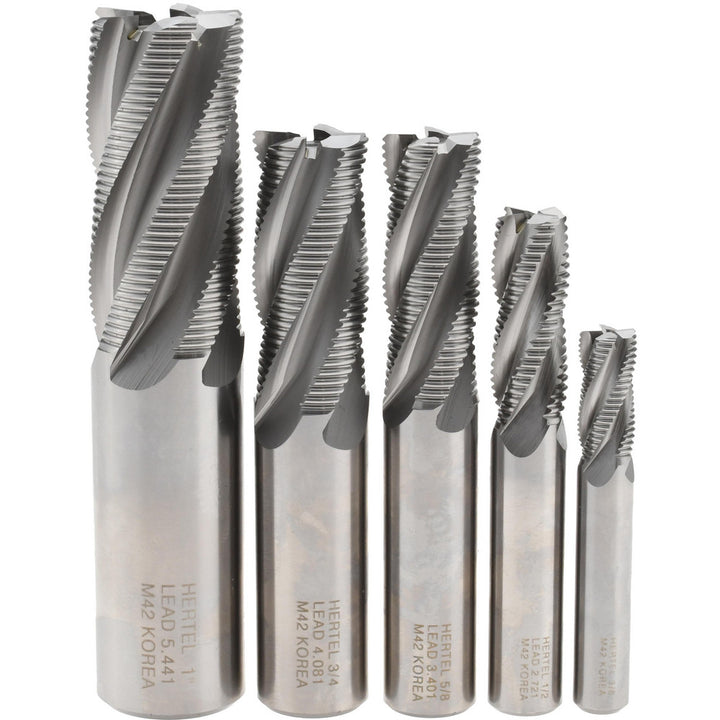 1; 1/2; 3/4; 3/8; 5/8" 4-Flute Cobalt End Mill Sets - Hertel 87646642