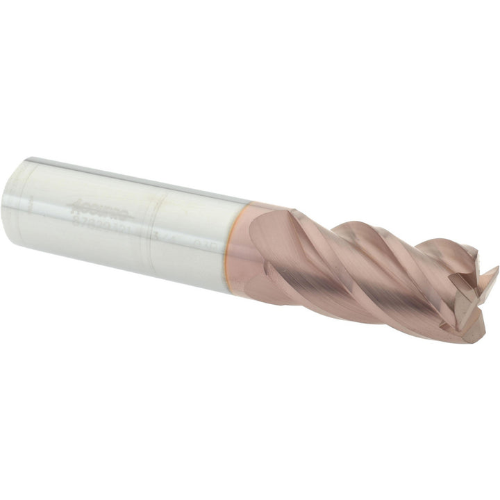 3/4" 4-Flute Solid Carbide Corner Radius End Mill, TiCN - Accupro 12182669