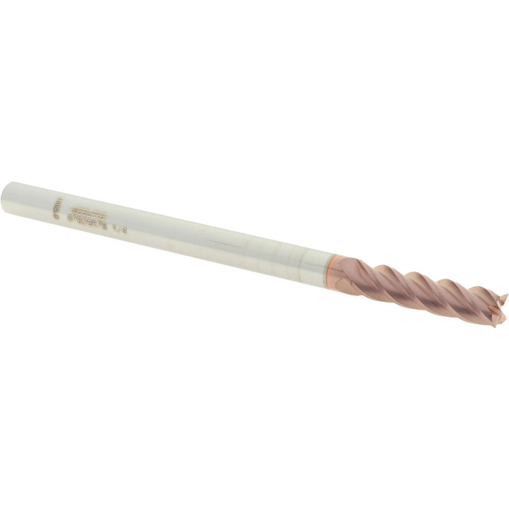 1/4" 4-Flute Solid Carbide Square End Mill, TiCN - Accupro 12183479