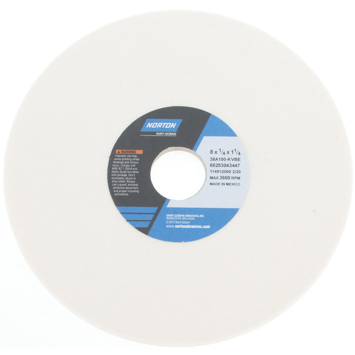 8 x 1/4" 100-Grit Aluminum Oxide Grinding & Cutoff Wheel - Norton 66253043447