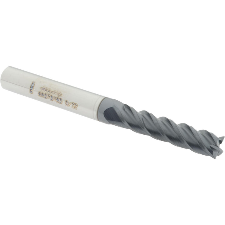 9/32" 4-Flute Solid Carbide Square End Mill, AlTiN - Accupro 12183407