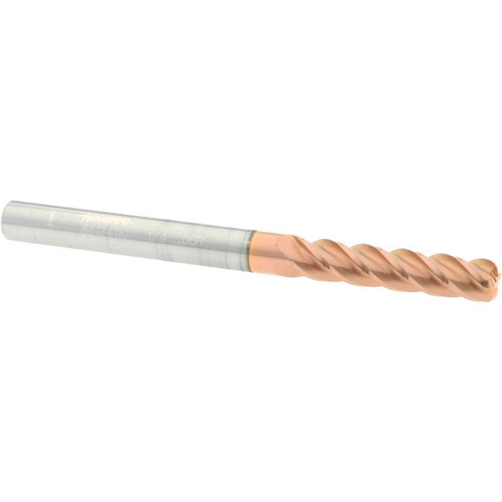 1/4" 4-Flute Solid Carbide Corner Radius End Mill, TiCN - Accupro 12183011