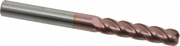 3/8" 4-Flute Solid Carbide Corner Radius End Mill, TiCN - Accupro 12183293