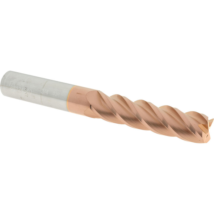 3/4" 4-Flute Solid Carbide Corner Radius End Mill, TiCN - Accupro 12183377