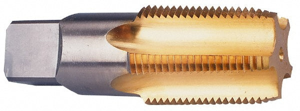 1/8-27 NPT High-Speed Steel Straight Flute Tap, TiN - Widia 2746397