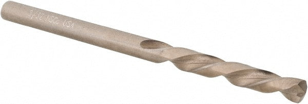 5/32" Cobalt Mechanics Drill Bit, Gold, 135° point - Cle-Line C30510
