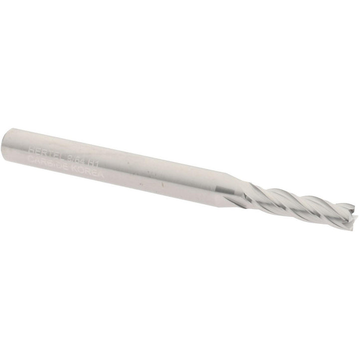 9/64" 4-Flute Solid Carbide Square End Mill - Hertel 750036