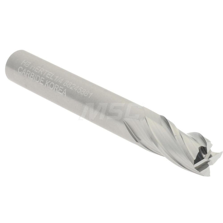 1/4" 4-Flute Solid Carbide Square End Mill - Hertel 12469041