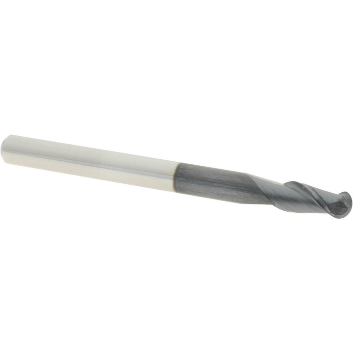 1/8" 2-Flute Solid Carbide Ball End Mill, AlTiN - Accupro 12184087