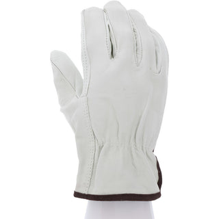 Medium Beige; Brown Cowhide Leather General Purpose Gloves - MCR Safety 32013M
