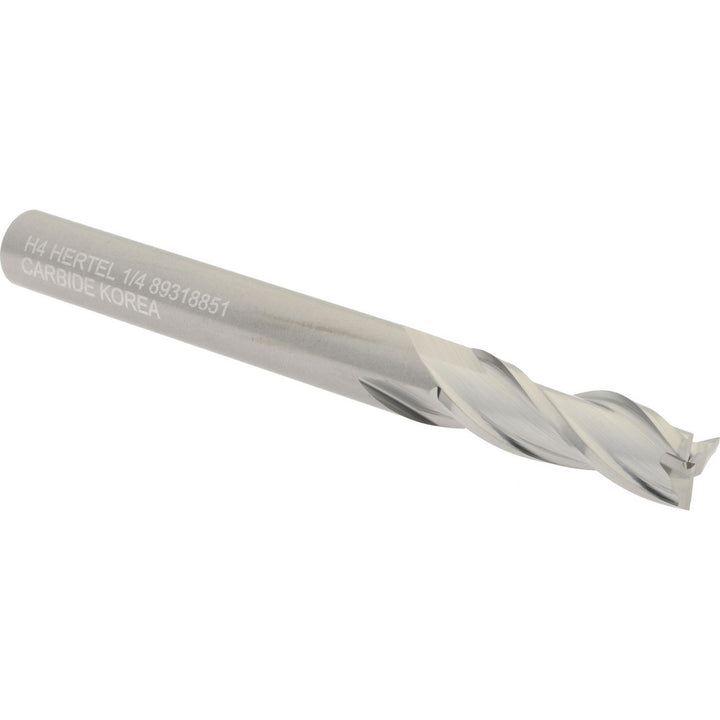 1/4" 3-Flute Solid Carbide Square End Mill - Hertel 750007