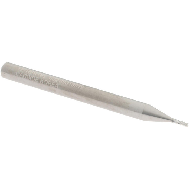 1/32" 4-Flute Solid Carbide Square End Mill - Hertel 750150