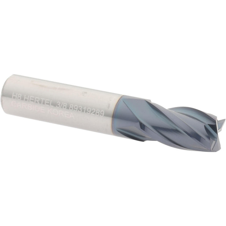 3/8" 4-Flute Solid Carbide Square End Mill, AlTiN - Hertel 750257