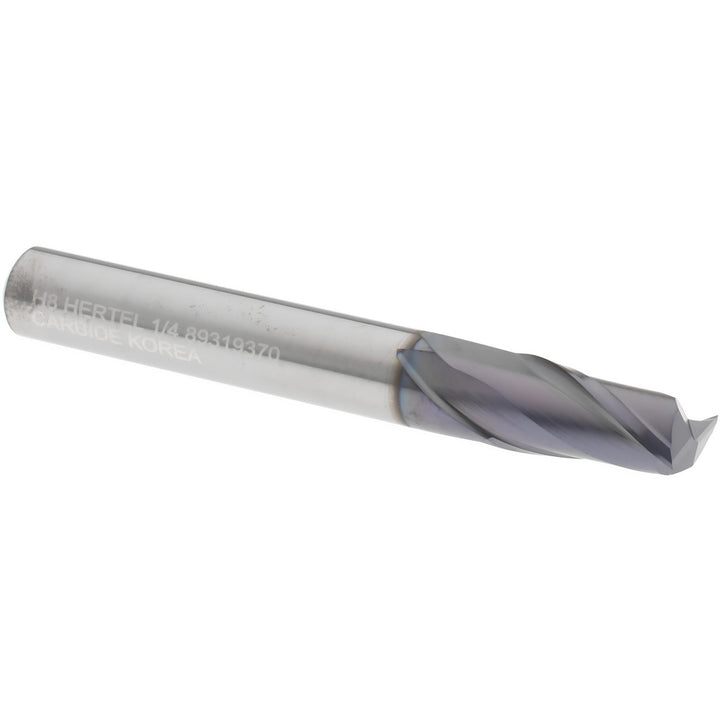 1/4" 2-Flute Solid Carbide Square End Mill, AlTiN - Hertel 750467