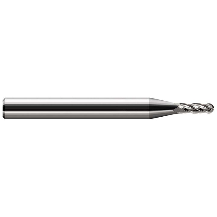 0.0190in" 4-Flute Solid Carbide Ball End Mill - Harvey Tool 74319