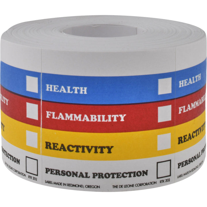 Health, Flammability, Reactivity, Personal Protection Label - Made in USA RTK202