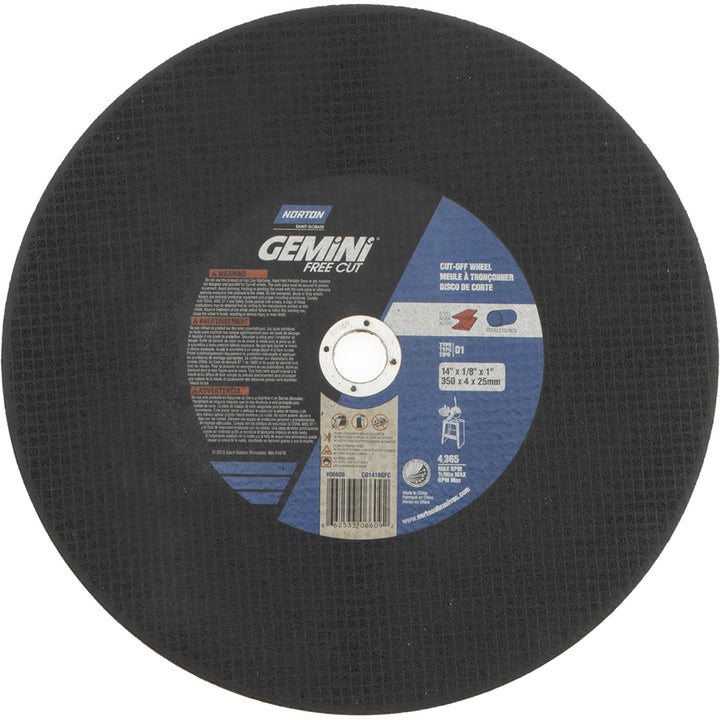14 x 1/8" Aluminum Oxide Grinding & Cutoff Wheel - Norton 66253306609