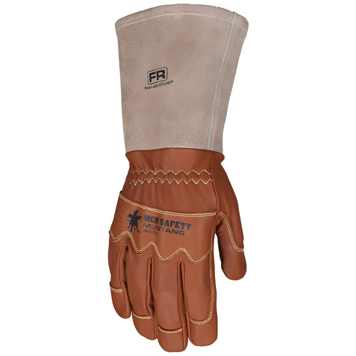 Medium Brown Goatskin Leather Utility Gloves - MCR Safety MU3644M