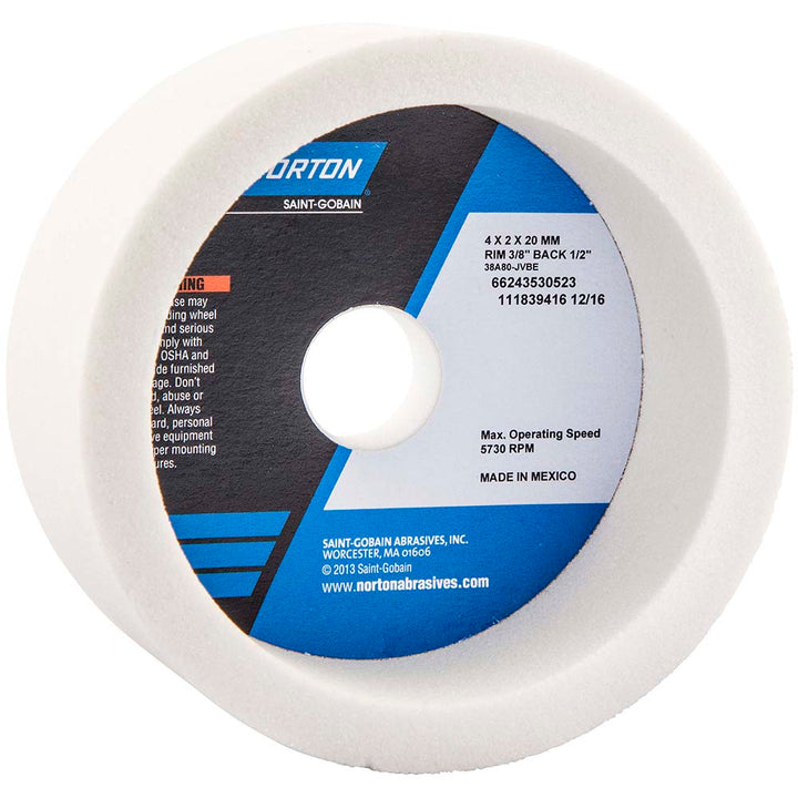 4 x 3/8" 80-Grit Aluminum Oxide Grinding & Cutoff Wheel - Norton 66243530523