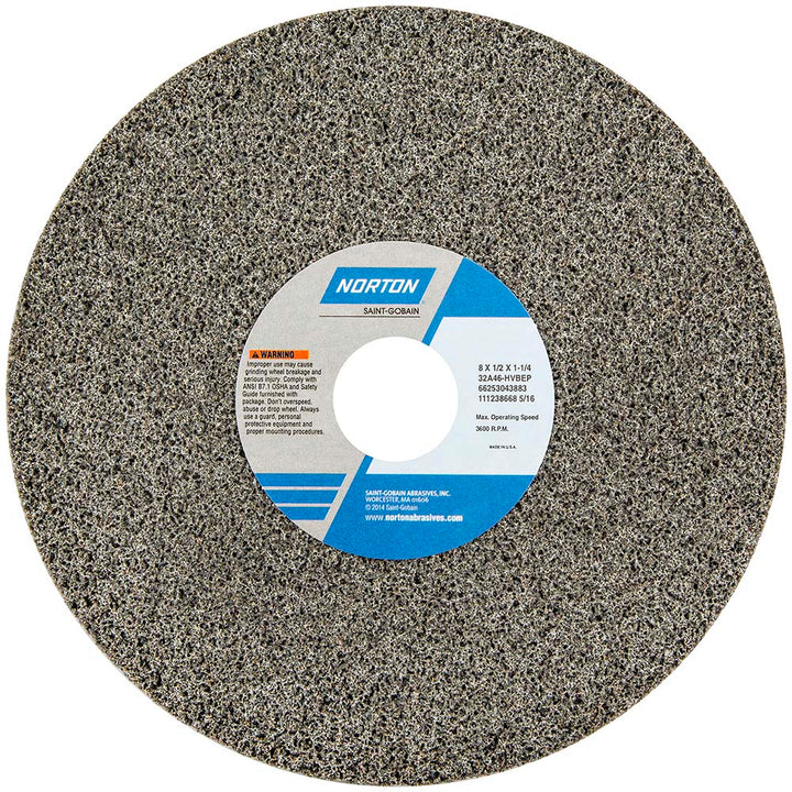8 x 1/2" 60-Grit Aluminum Oxide Grinding & Cutoff Wheel - Norton 66253043887