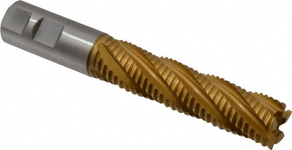0.8750" 5-Flute Cobalt Single End Mill, TiN - Hertel 91192724