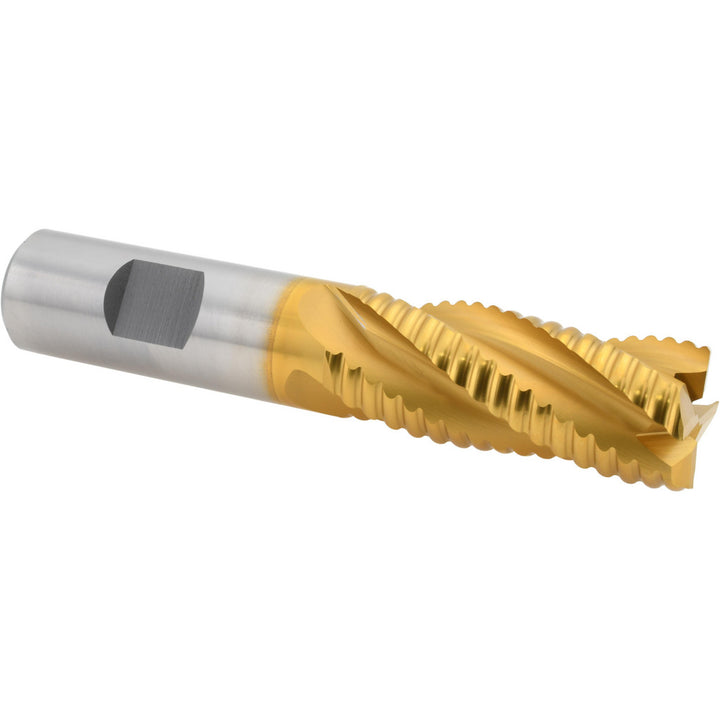 0.8125" 4-Flute Cobalt Roughing End Mill, TiN - Hertel 91193102