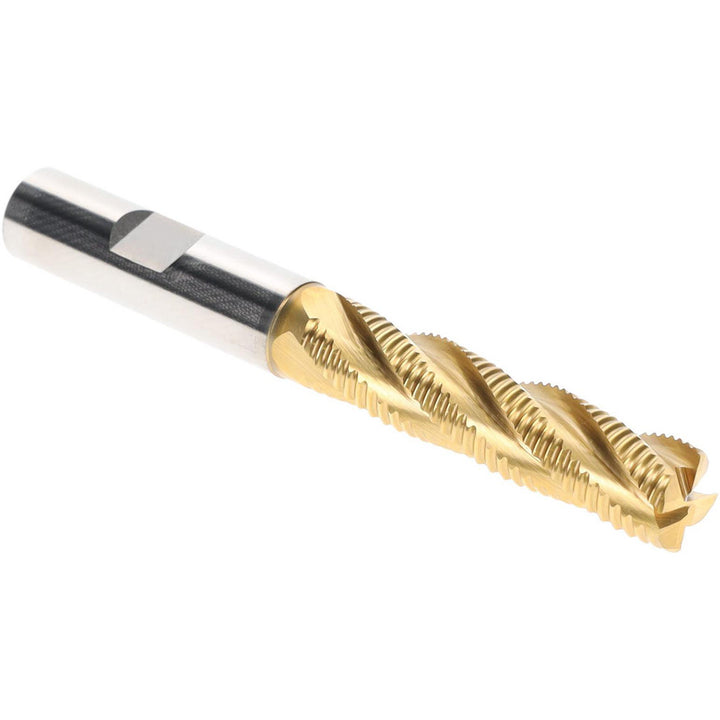 0.5000" 4-Flute Cobalt Single End Mill, TiN - Hertel 91197046
