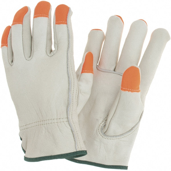 Medium Beige; Brown; Orange Cowhide Leather General Purpose Gloves - MCR Safety 3213MCHVSP