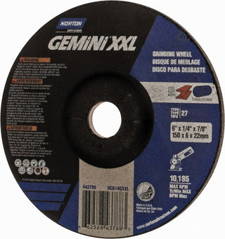 6 x 1/4" 24-Grit Aluminum Oxide Grinding & Cutoff Wheel - Norton 66252843788