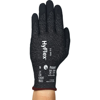 Small Black Intercept - HPPE, Nylon, Spandex, Steel, Graphene Cut-Resistant; Abrasion Resistant Gloves - Ansell 11591070