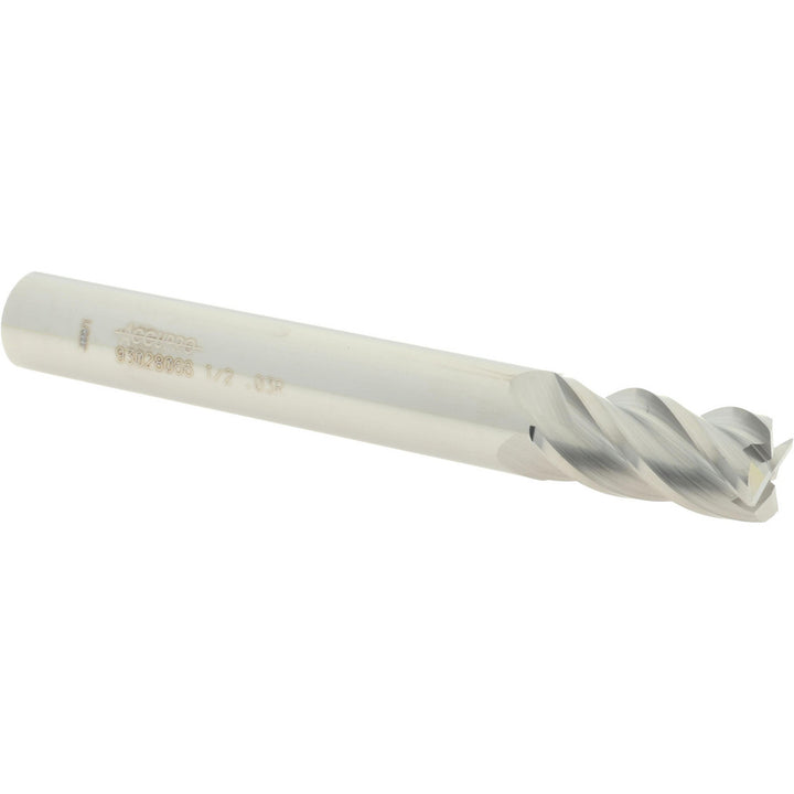 1/2" 4-Flute Solid Carbide Corner Radius End Mill - Accupro 12183557