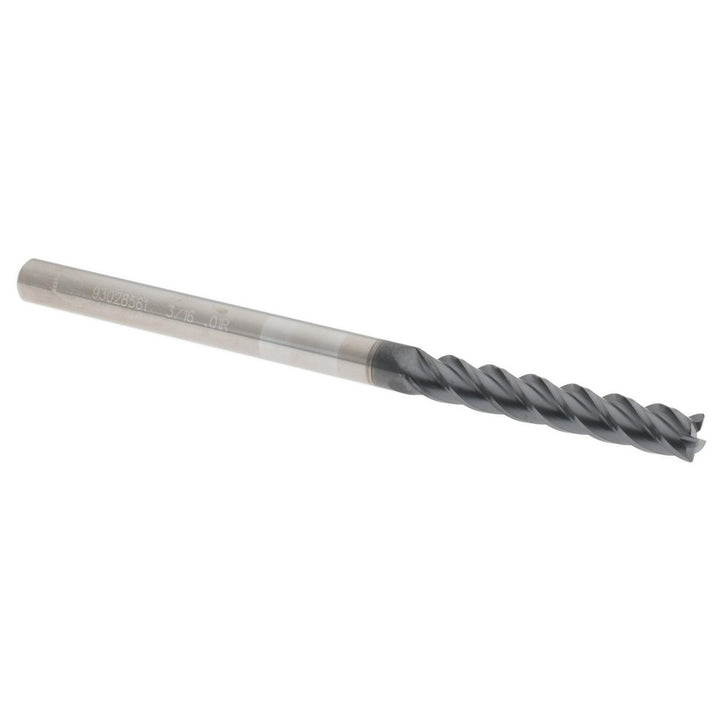 3/16in" 4-Flute Solid Carbide Corner Radius End Mill, AlTiN - Accupro 12183219