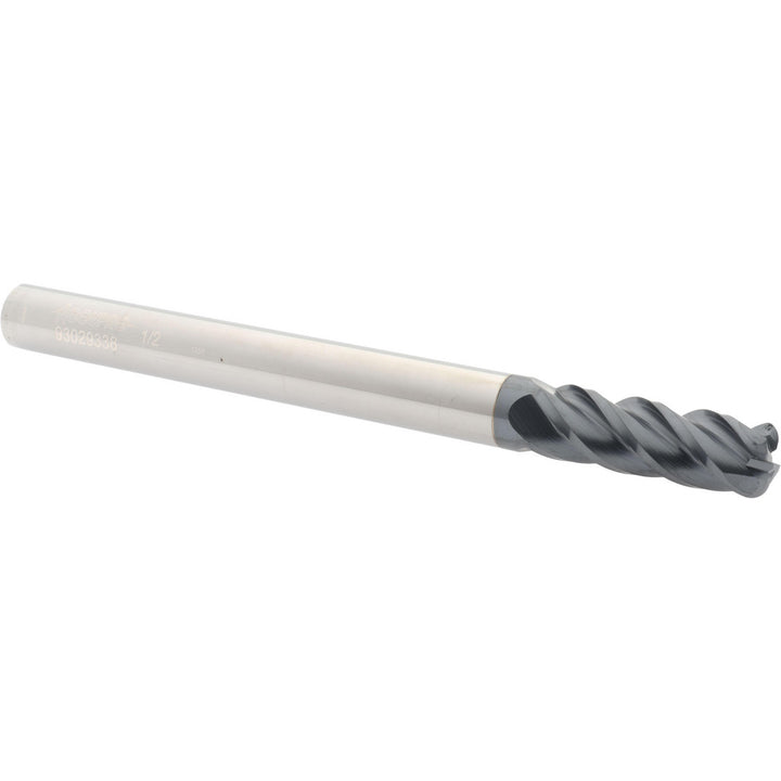 1/2" 4-Flute Solid Carbide Corner Radius End Mill, AlTiN - Accupro 12183737
