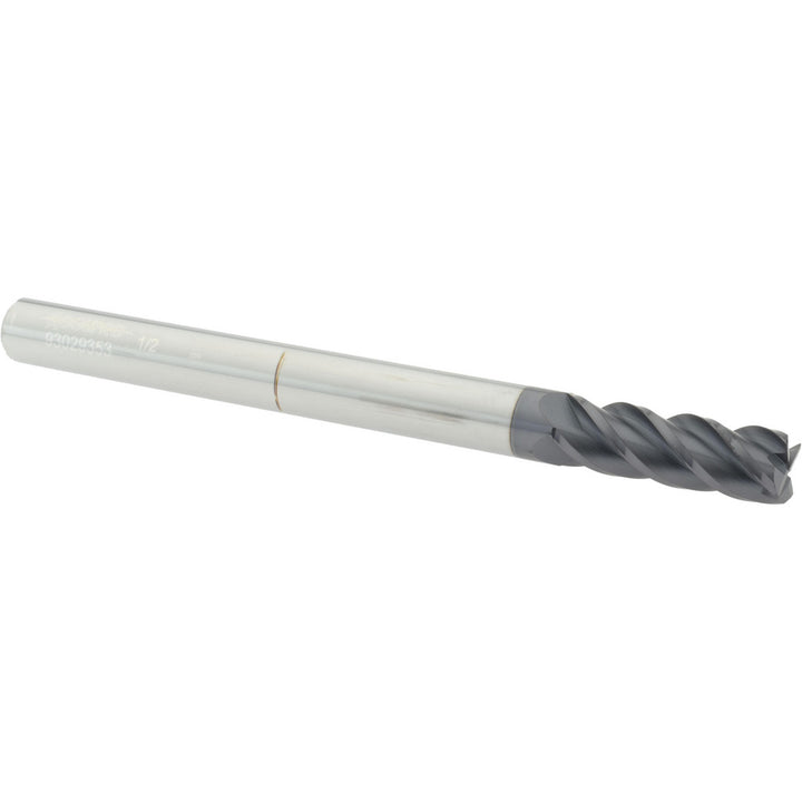 1/2" 4-Flute Solid Carbide Corner Radius End Mill, AlTiN - Accupro 12183739