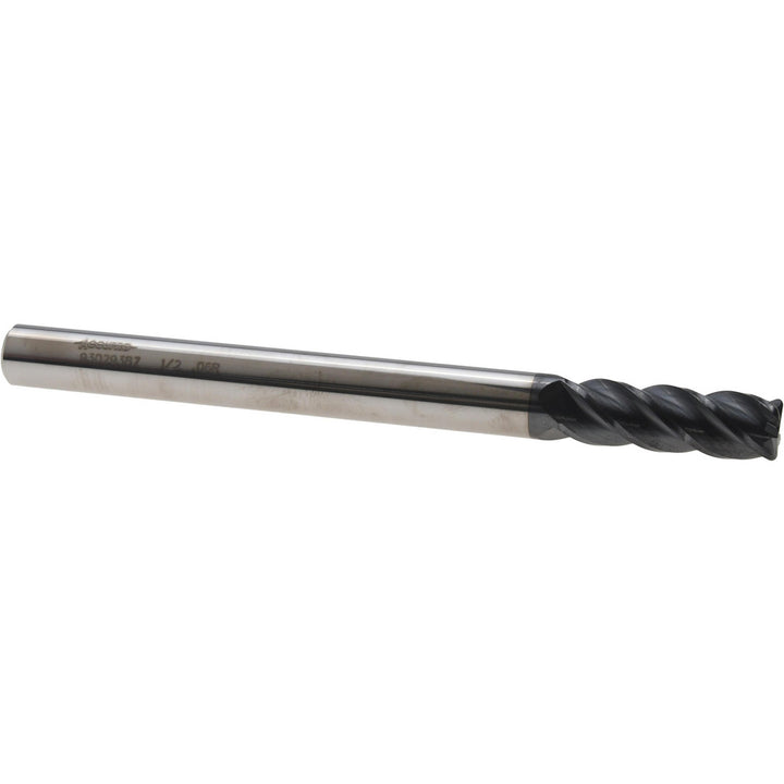 1/2" 4-Flute Solid Carbide Corner Radius End Mill, AlTiN - Accupro 12183742