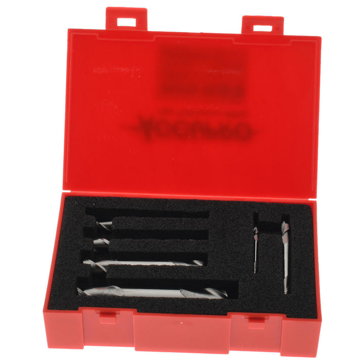 1/2; 1/4; 1/8; 3/16; 3/8; 5/16" 2-Flute Solid Carbide End Mill Sets - Accupro 12176606