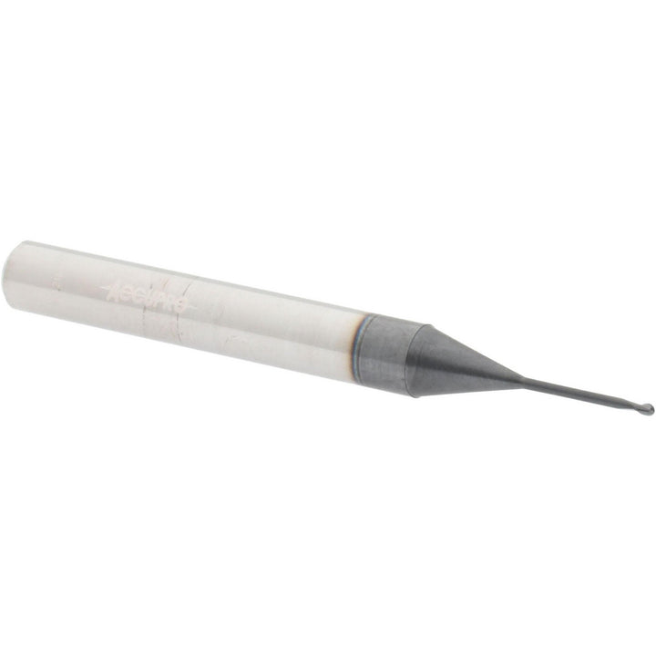 0.0394" 2-Flute Solid Carbide Ball End Mill, AlTiN - Accupro 12177284