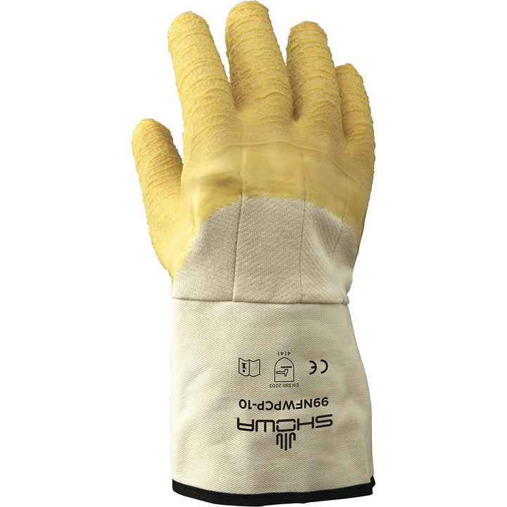Medium Yellow; White Industrial Gloves - SHOWA 99NFWPCP-09