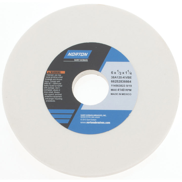 6 x 1/2" 120-Grit Aluminum Oxide Grinding & Cutoff Wheel - Norton 66252836664
