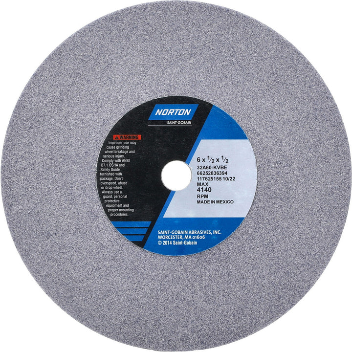 6 x 1/2" 60-Grit Aluminum Oxide Grinding & Cutoff Wheel - Norton 66252836394