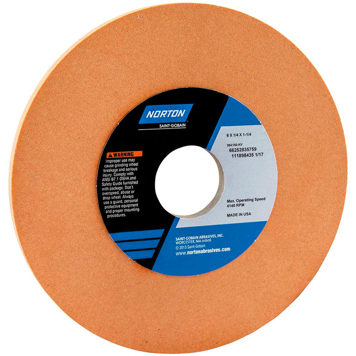 6 x 1/4" 150-Grit Aluminum Oxide Grinding & Cutoff Wheel - Norton 66252835759