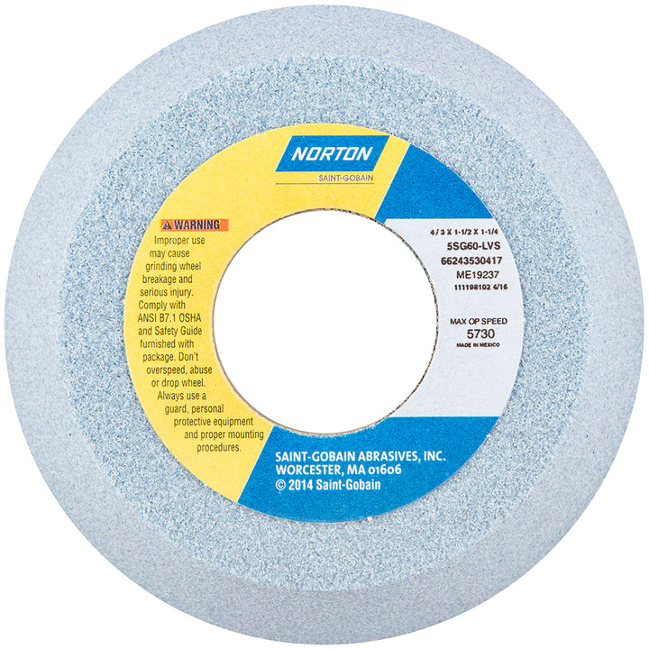4 x 1/4" 60-Grit Ceramic Alumina Grinding & Cutoff Wheel - Norton 66243530417