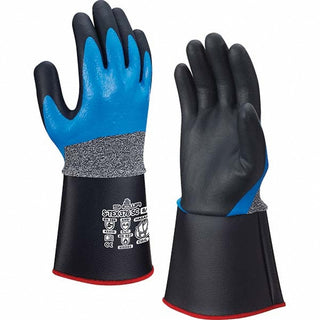 X-Large Black; Gray Polyester; Stainless Steel Cut, Puncture & Abrasion-Resistant Gloves - SHOWA S-TEX376SCXL-09