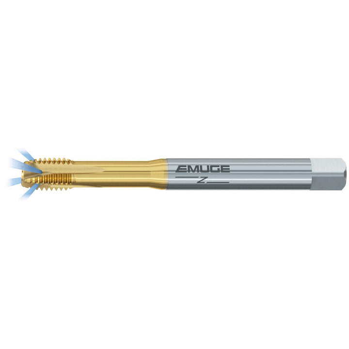 M6x1 Metric HSS-E-PM Spiral Point Tap, TiN-70 - Emuge B1088F01.0060