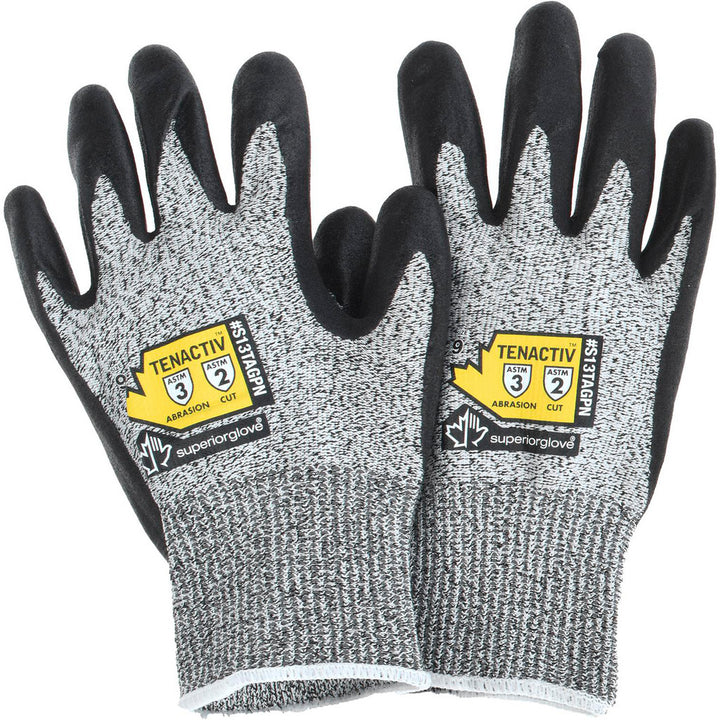 Gray TenActiv Cut & Abrasion-Resistant Gloves - Superior Glove Works S13TAGPN-9