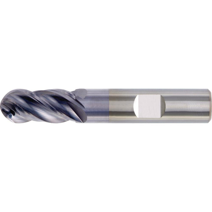 3/8" 4-Flute Solid Carbide Ball End Mill, TiAlN - Widia 2837746