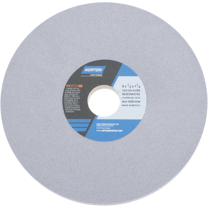 8 x 1/2" 100-Grit Aluminum Oxide Grinding & Cutoff Wheel - Norton 66253043742