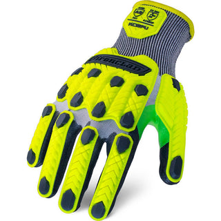 Large Black; Yellow HPPE; Steel Knit Cut, Puncture & Abrasion-Resistant Gloves - ironCLAD KCI2PU-04-L